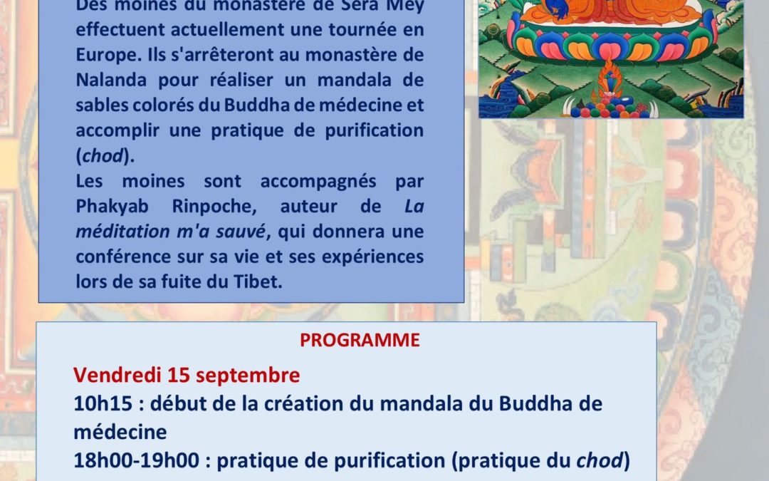 Tournée MENLA des moines de Sera Mey avec Phakyab Rinpoché